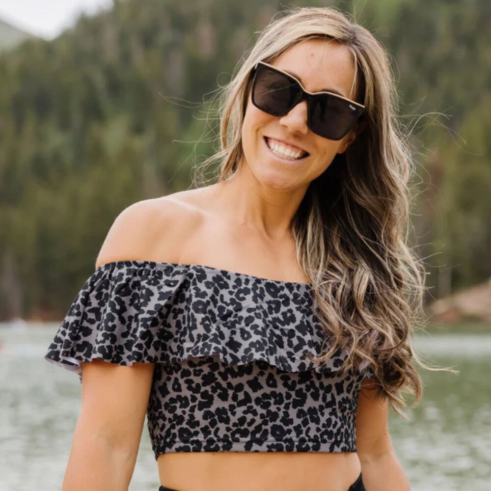 Kiava Cabana Crop Top & Ruched High Rise Bottoms - (sold together) Swim